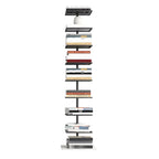Modern Metal Etagere Bookshelf – Black & Gold Vertical Display Shelf