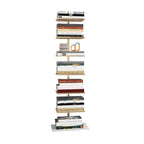 Modern Metal Etagere Bookshelf – Black & Gold Vertical Display Shelf