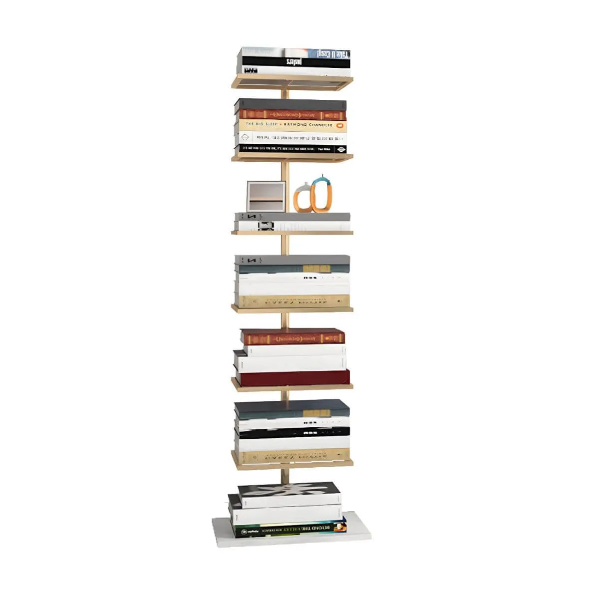 Modern Metal Etagere Bookshelf – Black & Gold Vertical Display Shelf