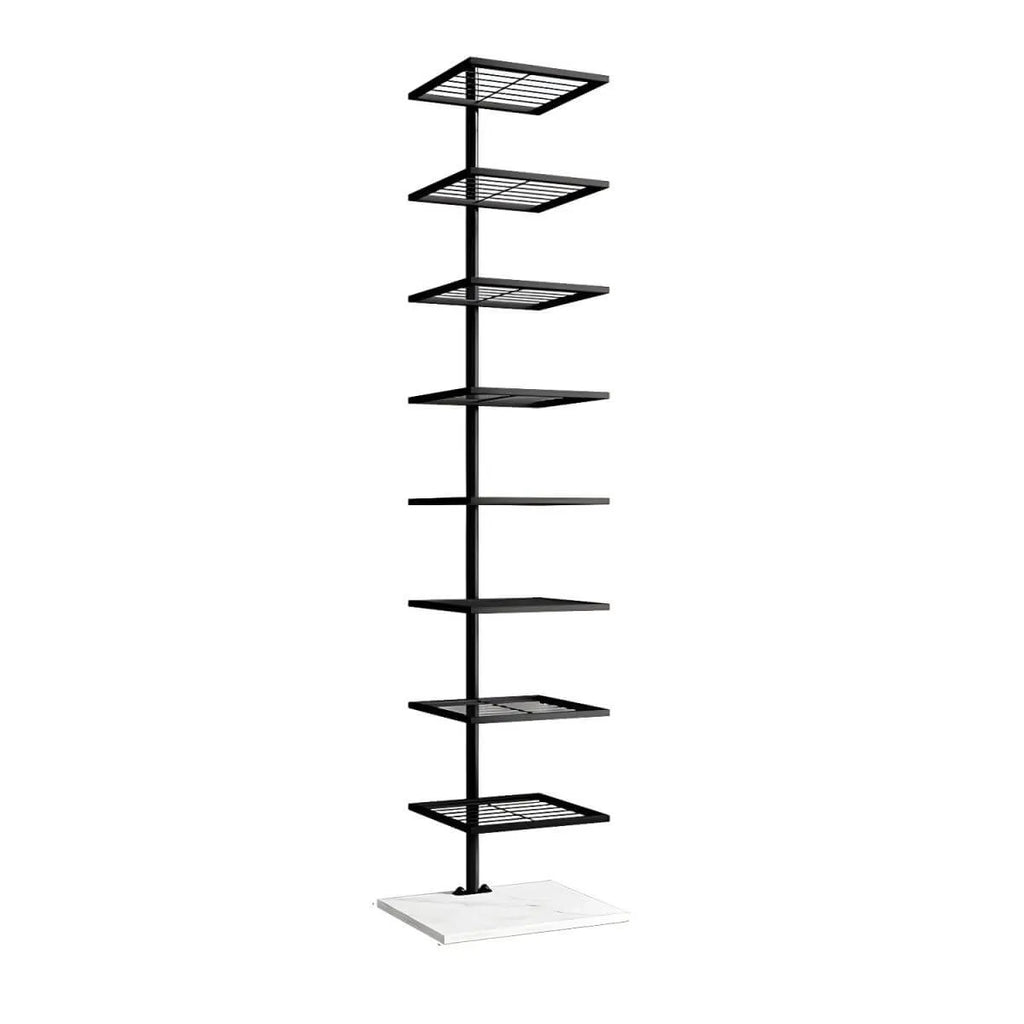Modern Metal Etagere Bookshelf – Black & Gold Vertical Display Shelf