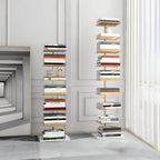 Modern Metal Etagere Bookshelf – Black & Gold Vertical Display Shelf