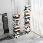 Modern Metal Etagere Bookshelf – Black & Gold Vertical Display Shelf