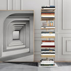 Modern Metal Etagere Bookshelf – Black & Gold Vertical Display Shelf