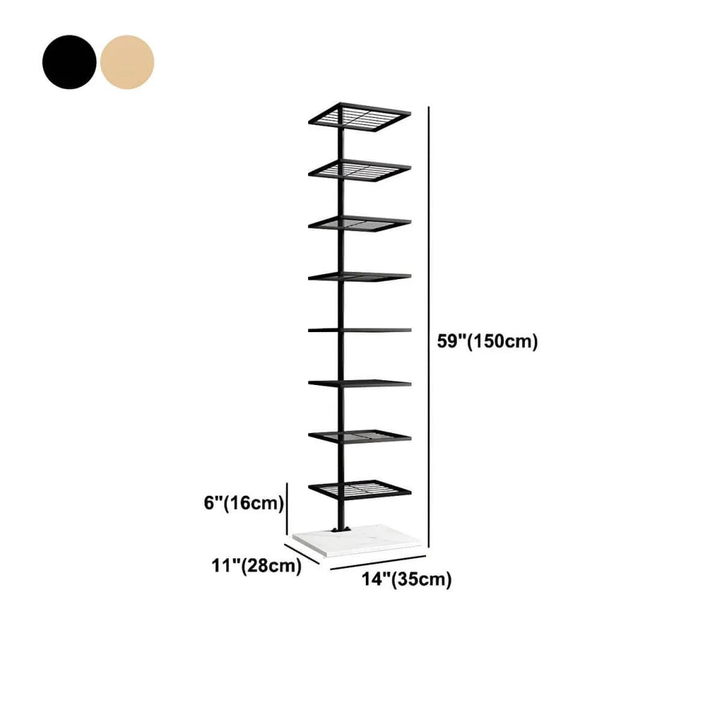Modern Metal Etagere Bookshelf – Black & Gold Vertical Display Shelf Dimensions