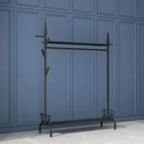 Modern Metal Free-Standing Coat Rack with Shelves and Hooks