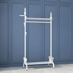 Modern Metal Free-Standing Coat Rack with Shelves and Hooks