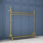 Modern Metal Free-Standing Coat Rack with Shelves and Hooks