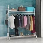 Modern Metal Free-Standing Coat Rack with Shelves and Hooks