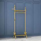 Modern Metal Free-Standing Coat Rack with Shelves and Hooks