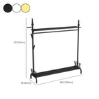 Modern Metal Free-Standing Coat Rack with Shelves and Hooks Dimensions