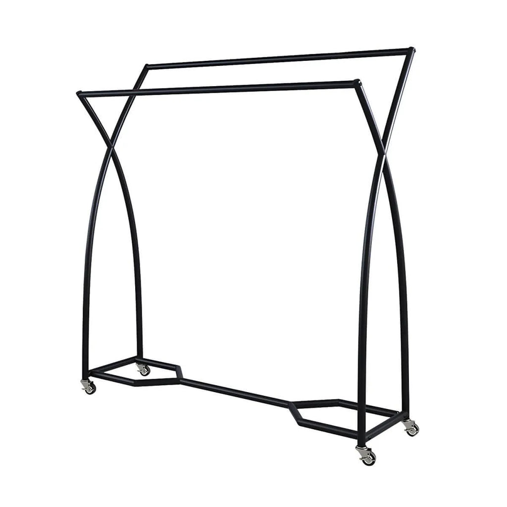 Modern Metal Free-Standing Coat Rack with Triple Hanging Rails