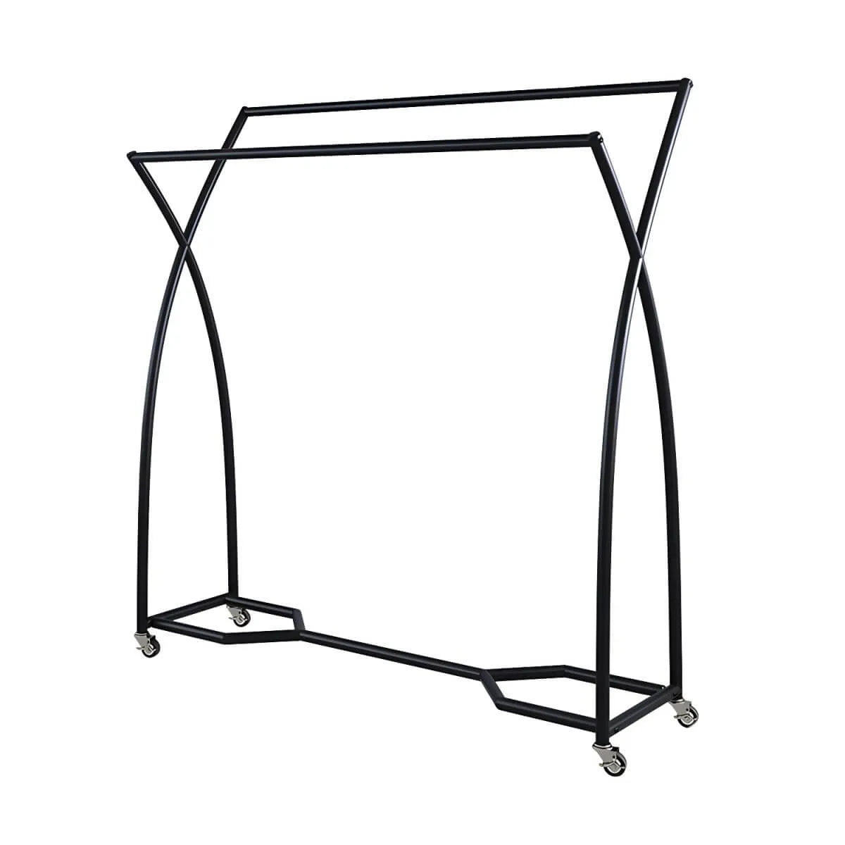 Modern Metal Free-Standing Coat Rack with Triple Hanging Rails