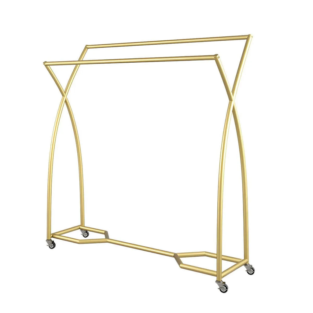 Modern Metal Free-Standing Coat Rack with Triple Hanging Rails