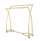 Modern Metal Free-Standing Coat Rack with Triple Hanging Rails