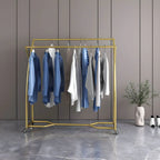 Modern Metal Free-Standing Coat Rack with Triple Hanging Rails