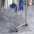 Modern Metal Free-Standing Coat Rack with Triple Hanging Rails