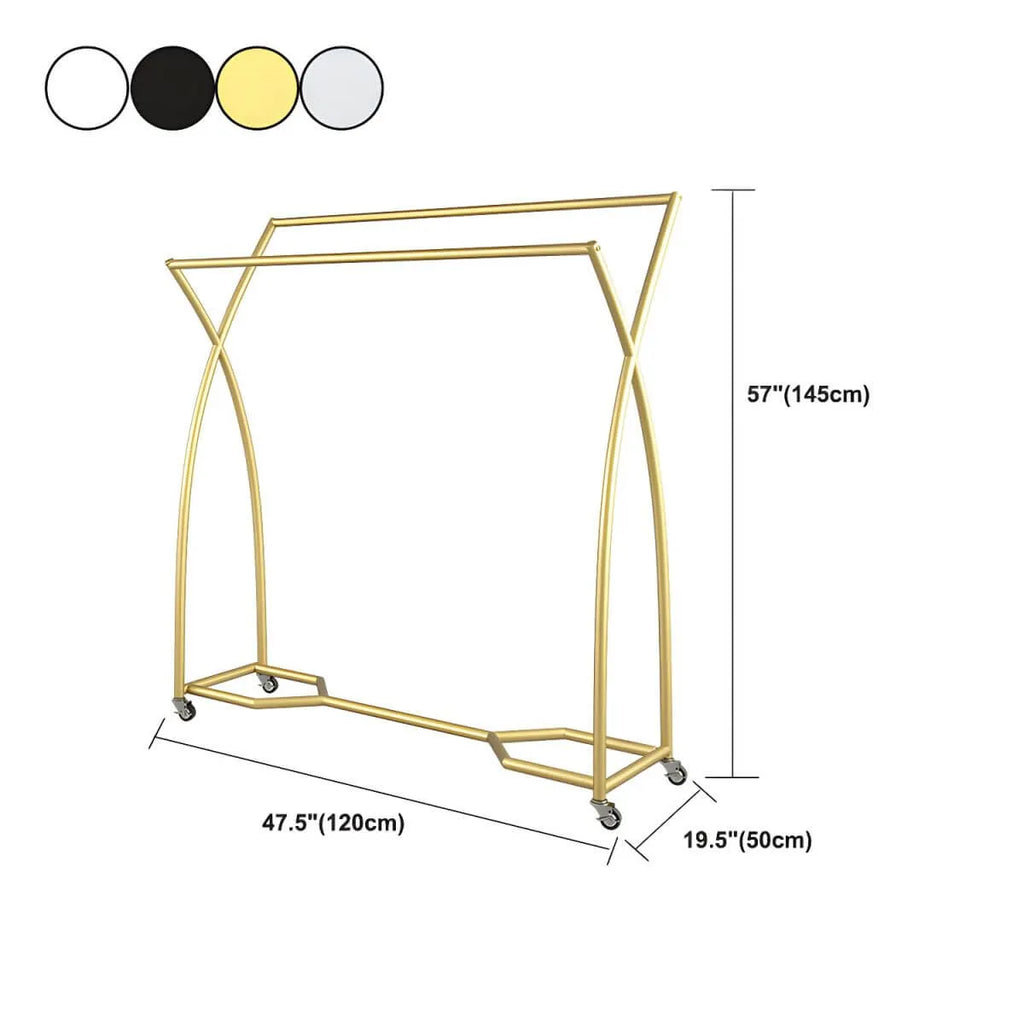 Modern Metal Free-Standing Coat Rack with Triple Hanging Rails Dimensions