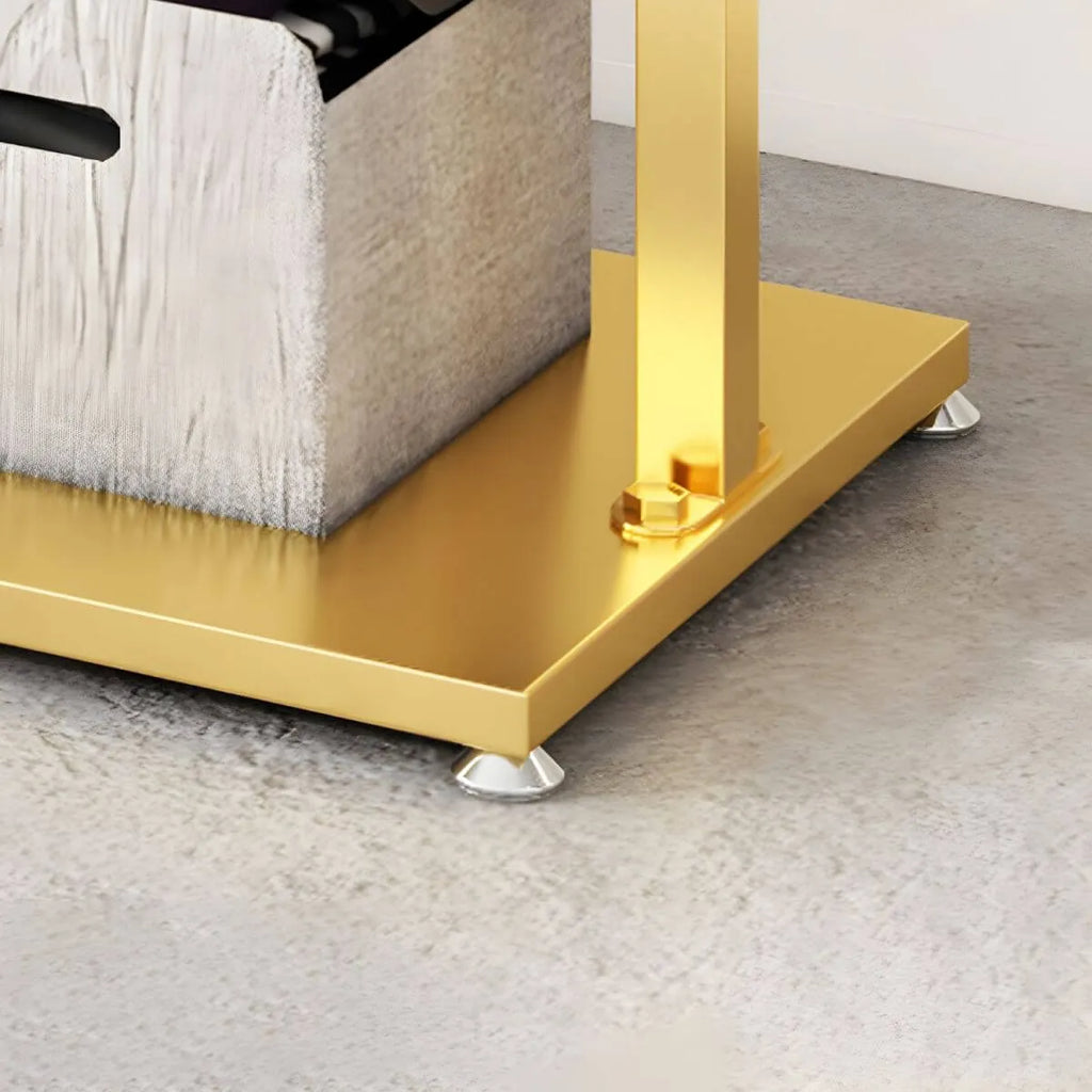 Modern Metal Hall Tree with Multi-Tier Shelves and Dual Coat Rods
