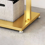 Modern Metal Hall Tree with Multi-Tier Shelves and Dual Coat Rods