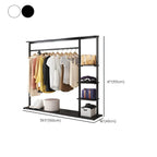 Modern Metal Hall Tree with Multi-Tier Shelves and Dual Coat Rods Dimensions