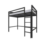 Modern Metal Loft Bed with Built-In Ladder and Guardrails