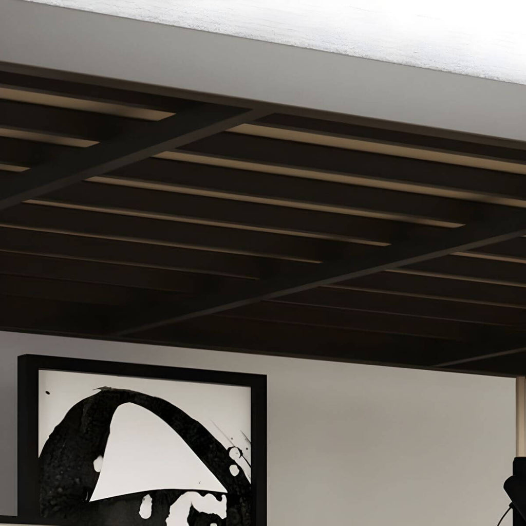 Modern Metal Loft Bed with Built-In Ladder and Guardrails