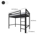 Modern Metal Loft Bed with Built-In Ladder and Guardrails Dimensions