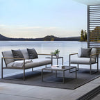 Modern Metal Outdoor Coffee Table – Matte Finish, Non-Extendable