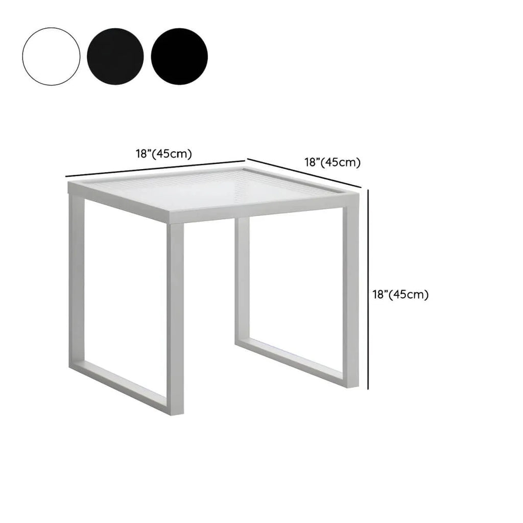 Modern Metal Outdoor Coffee Table – Matte Finish, Non-Extendable Dimensions
