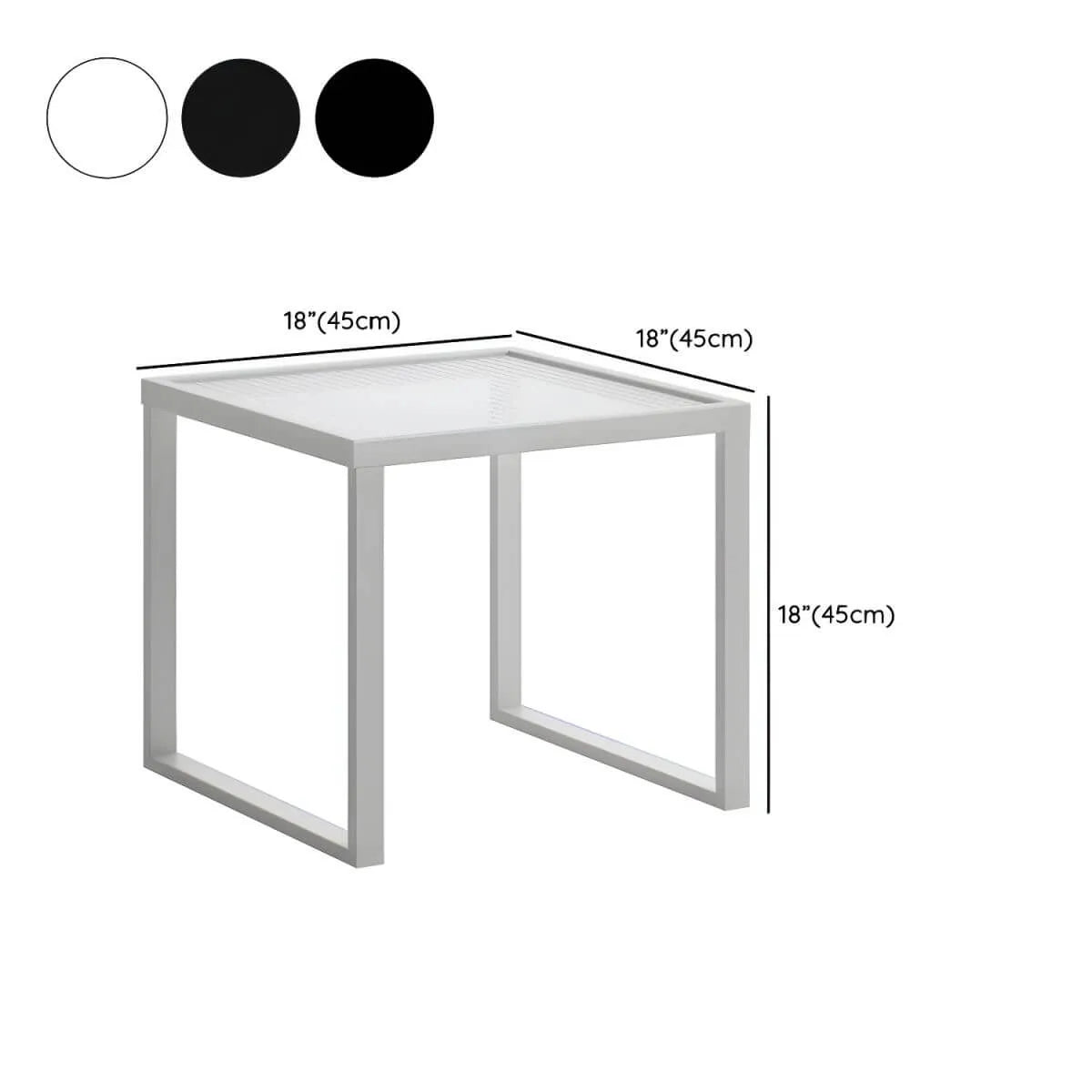 Modern Metal Outdoor Coffee Table – Matte Finish, Non-Extendable Dimensions