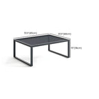Modern Metal Outdoor Coffee Table – Matte Finish, Non-Extendable Dimensions
