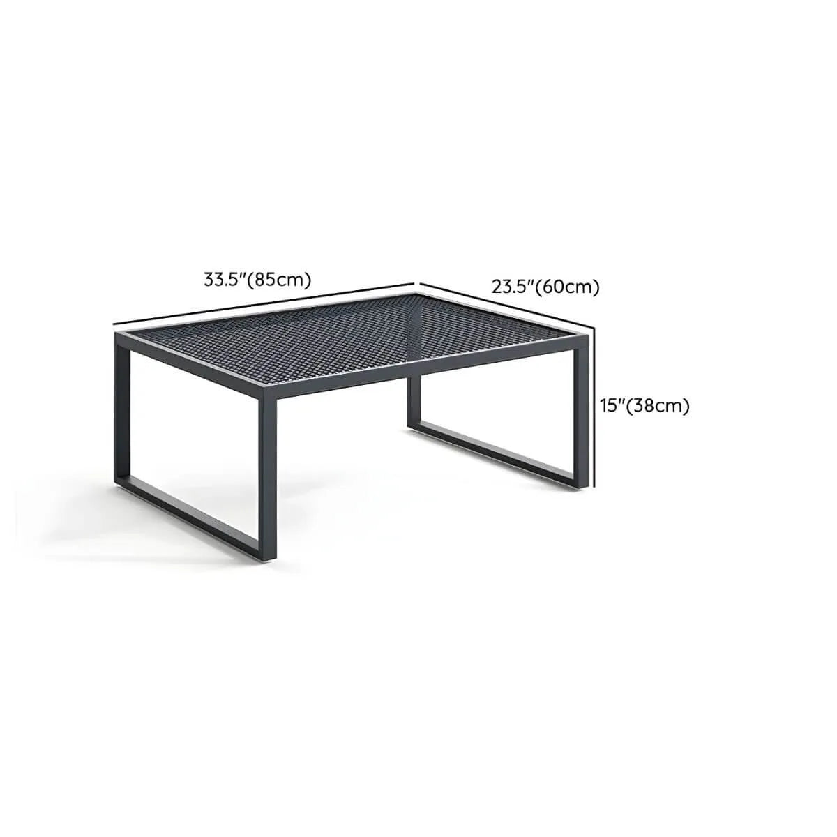Modern Metal Outdoor Coffee Table – Matte Finish, Non-Extendable Dimensions