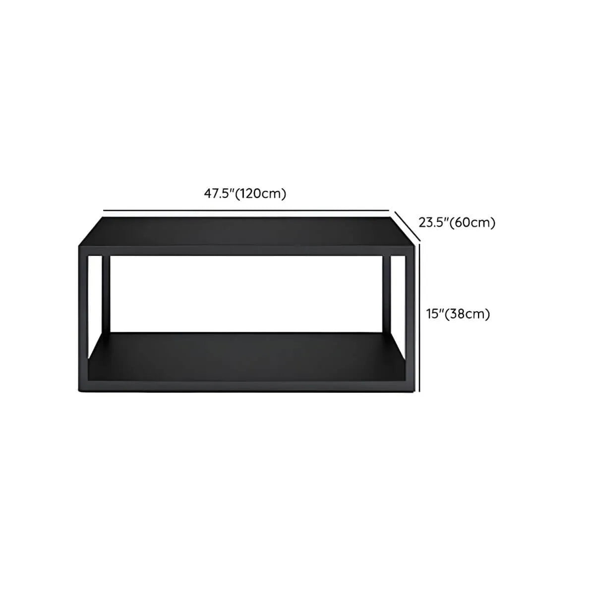 Modern Metal Outdoor Coffee Table – Matte Finish, Non-Extendable Dimensions