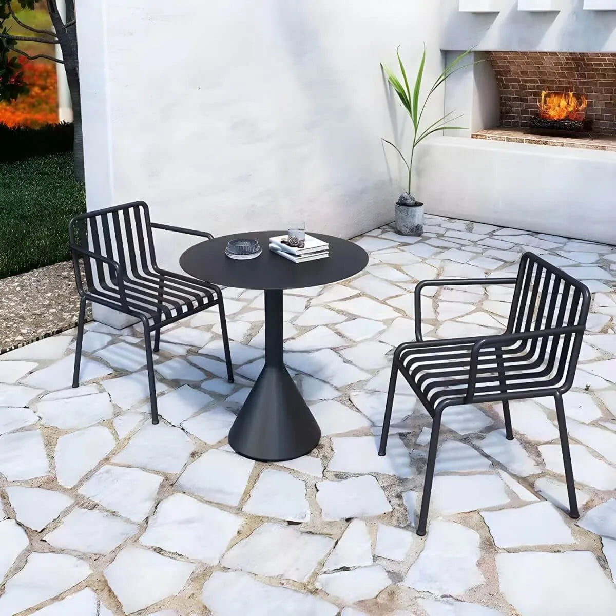 Modern Metal Outdoor Coffee Table – Square or Round Top