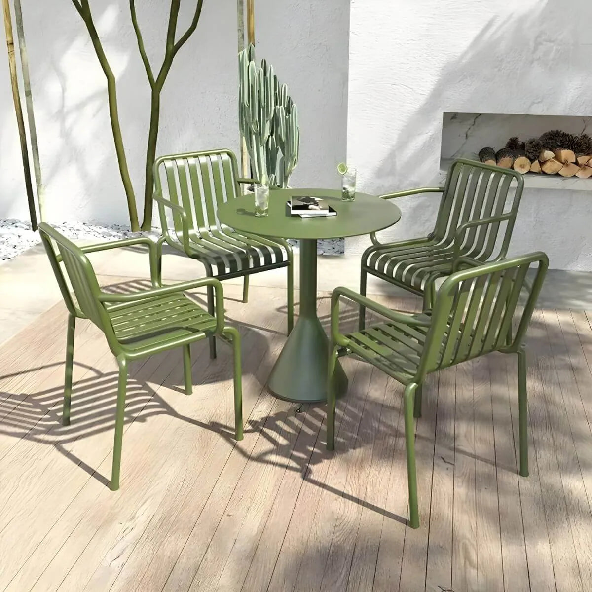 Modern Metal Outdoor Coffee Table – Square or Round Top Main Product Image