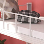 Modern Metal Platform Bunk Bed with Built-In Ladder and Guardrails