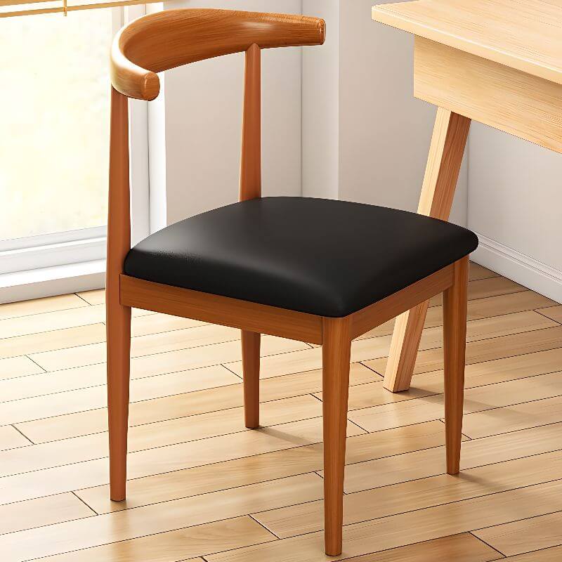 Modern Metal Side Chair with Ventilated Back and Upholstered Seat