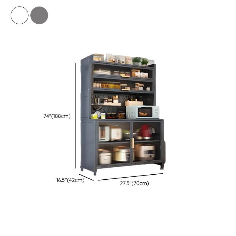 Modern Metal Sideboard with Open Shelving and Pegboard Storage Dimensions