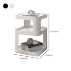 Modern Metal Square Chairside Table with Open Shelf & Abstract Base Dimensions