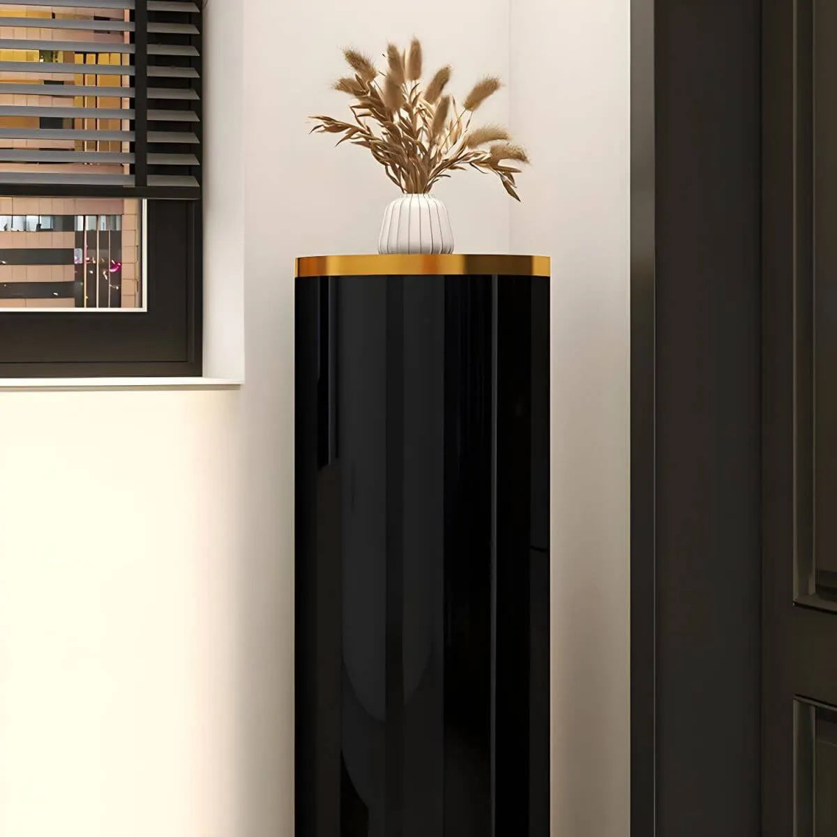 Modern Metal Swivel Shoe Rack with Adjustable Shelves