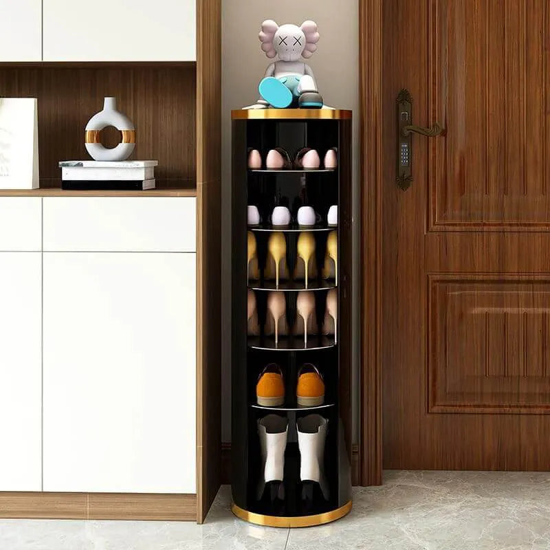 Modern Metal Swivel Shoe Rack with Adjustable Shelves Secondary image