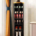 Modern Metal Swivel Shoe Rack with Adjustable Shelves
