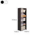 Modern Metal Vertical Bookcase with Closed Back and Frosted Door Storage Dimensions