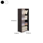 Modern Metal Vertical Bookcase with Closed Back and Frosted Door Storage Dimensions