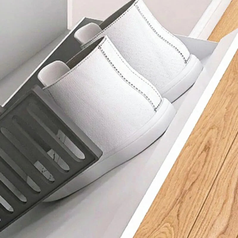 Modern Metal Wall-Mounted Shoe Cabinet with Adjustable Shelves