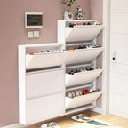 Modern Metal Wall-Mounted Shoe Cabinet with Adjustable Shelves