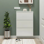 Modern Metal Wall-Mounted Shoe Cabinet with Adjustable Shelves