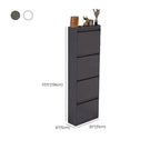 Modern Metal Wall-Mounted Shoe Cabinet with Adjustable Shelves Dimensions