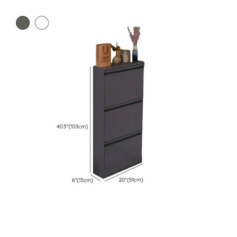 Modern Metal Wall-Mounted Shoe Cabinet with Adjustable Shelves Dimensions