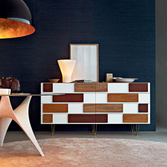 Modern Minimalist Entryway Cabinet with Unique Wood Design